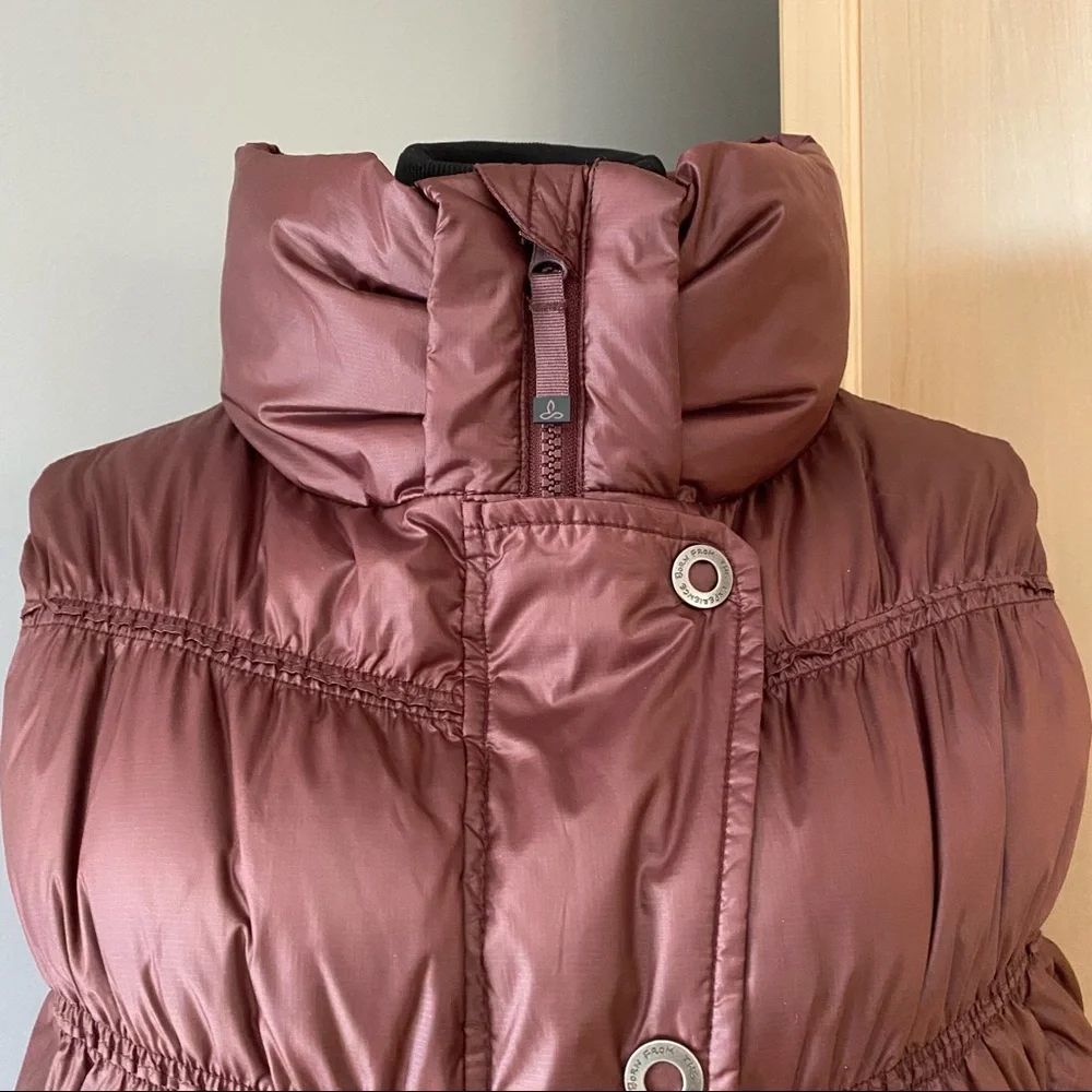 Prana Down Feather Milly Puffer Vest Burgundy/Maroon Size XL - Picture 6 of 16